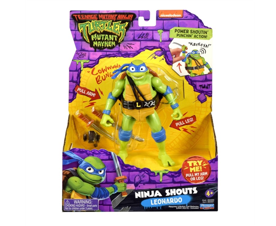 Toys Ken Black Toys | Tmnt Mutant Mayhem Deluxe Ninja Shouts Figure - Leonardo