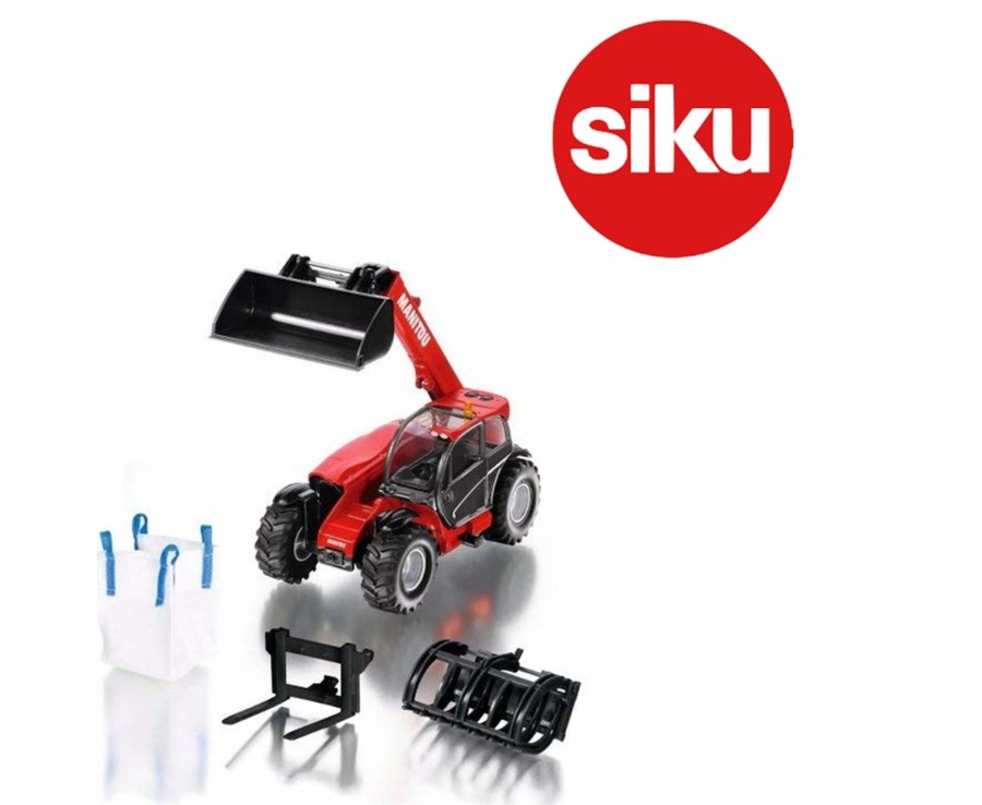 Toys Ken Black Toys | Siku 1:32 Manitou Mlt840 Telehandler With Accessories 8613