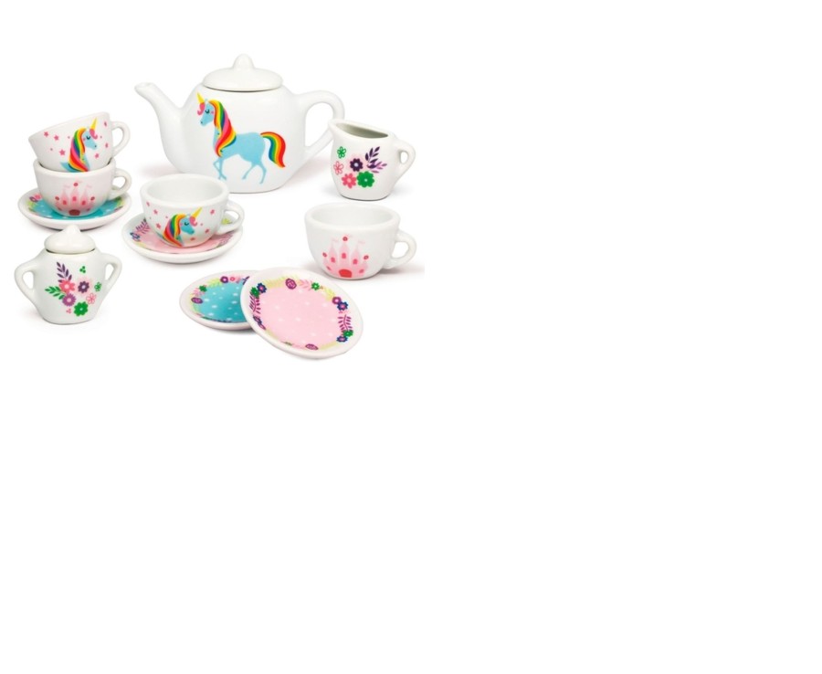 Learning & Education Ken Black Toys | 13Pc Porcelain Teaset Unicorns