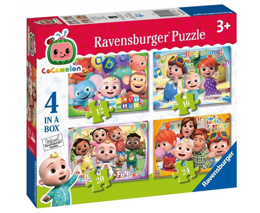 Learning & Education Ken Black Toys | Ravensburger Cocomelon 4 In A Box (12, 16, 20, 24 Piece) Jigsaw Puzzles