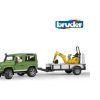 Toys Ken Black Toys | Bruder 1:16 Landrover With Trailer & Jcb Excavator