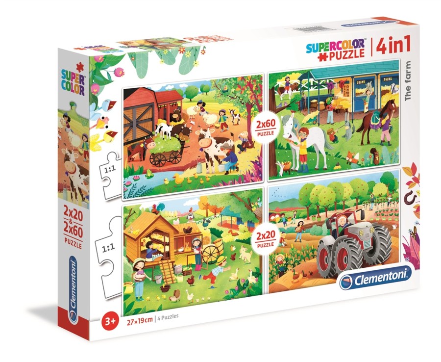 Learning & Education Ken Black Toys | Clementoni Farm Multipack (2X20 And 2X60)