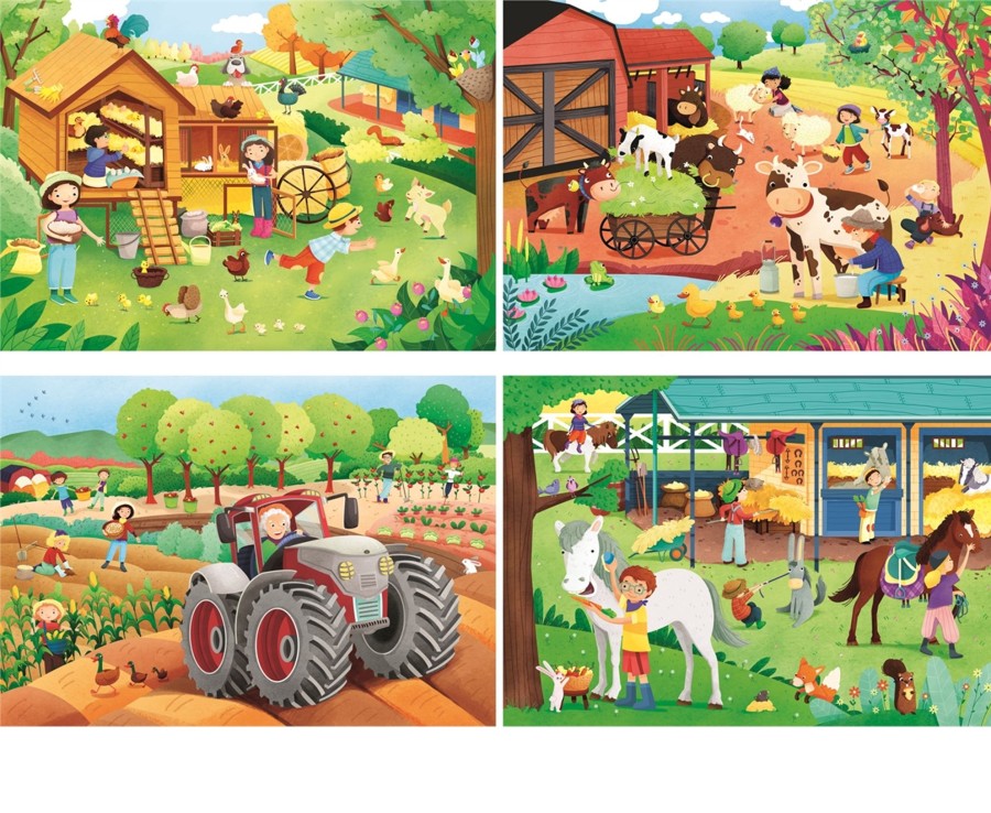 Learning & Education Ken Black Toys | Clementoni Farm Multipack (2X20 And 2X60)