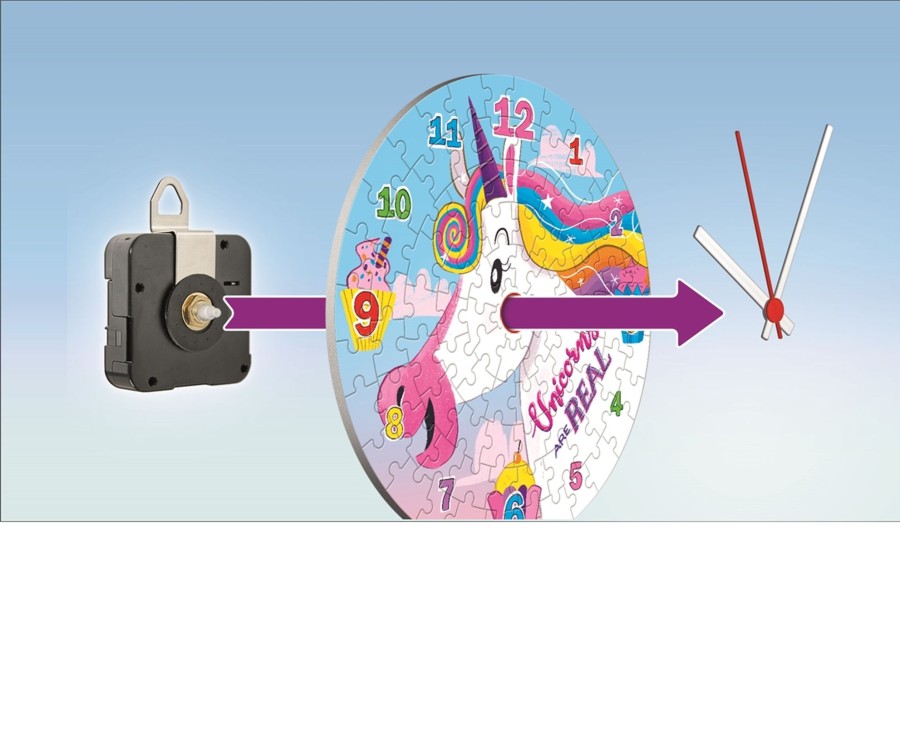 Learning & Education Ken Black Toys | Clementoni Unicorn Clock Puzzle 96Pc