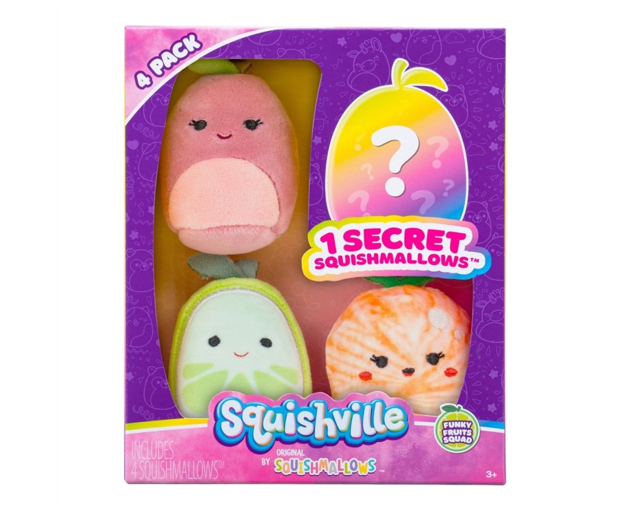 Toys Ken Black Toys | Squishville By Squishmallows 4 Pack - Funky Fruits