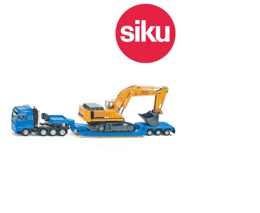 Toys Ken Black Toys | 1:87 Flat Bed Transporter With Liebherr Excavator