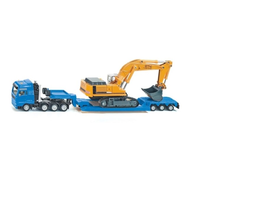 Toys Ken Black Toys | 1:87 Flat Bed Transporter With Liebherr Excavator