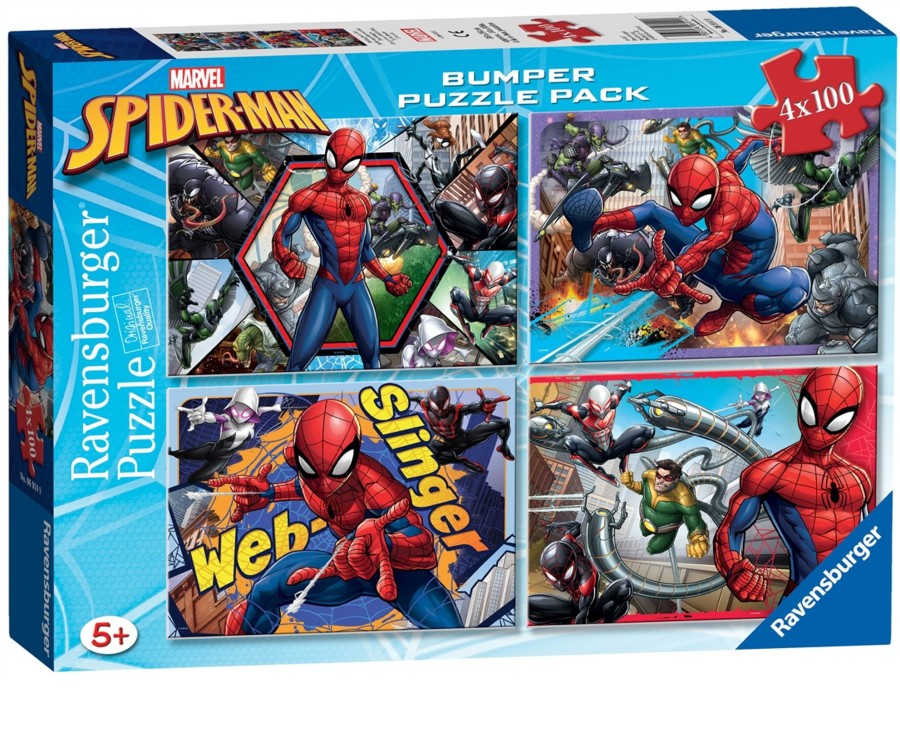 Learning & Education Ken Black Toys | Spider-Man 4 X 100Pc Bumper Pack