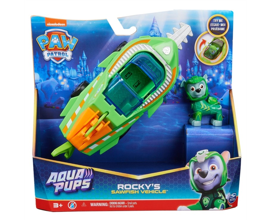 Toys Ken Black Toys | Paw Patrol Aqua Pups - Rocky'S Sawfish Vehicle