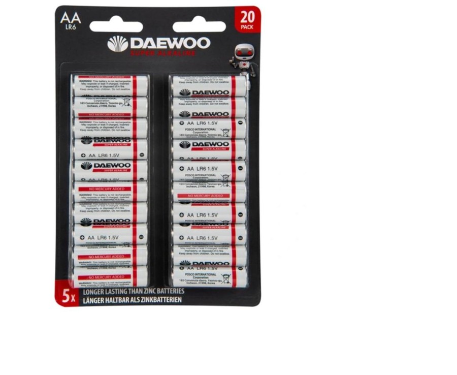 Tech & Gaming Ken Black Toys | Daewoo Lr6 1.5V Alkaline Batteries 20-Pack