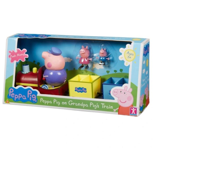 Toys Ken Black Toys | Peppa Pig Grandpa'S Train And Carriage Set