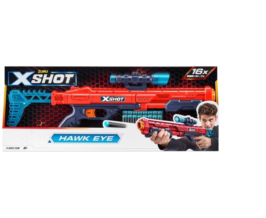 Toys Ken Black Toys | X-Shot Excel Hawk Eye Foam Dart Blaster (16 Darts) By Zuru