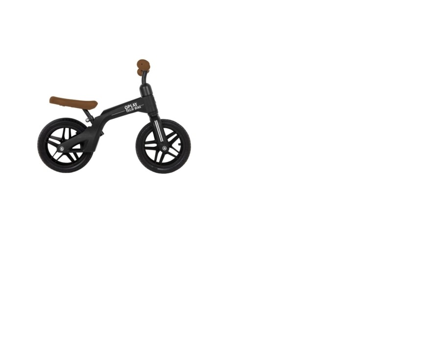 Outdoor Ken Black Toys | Q Play Tech Balance Bike Black & Brown Rubber