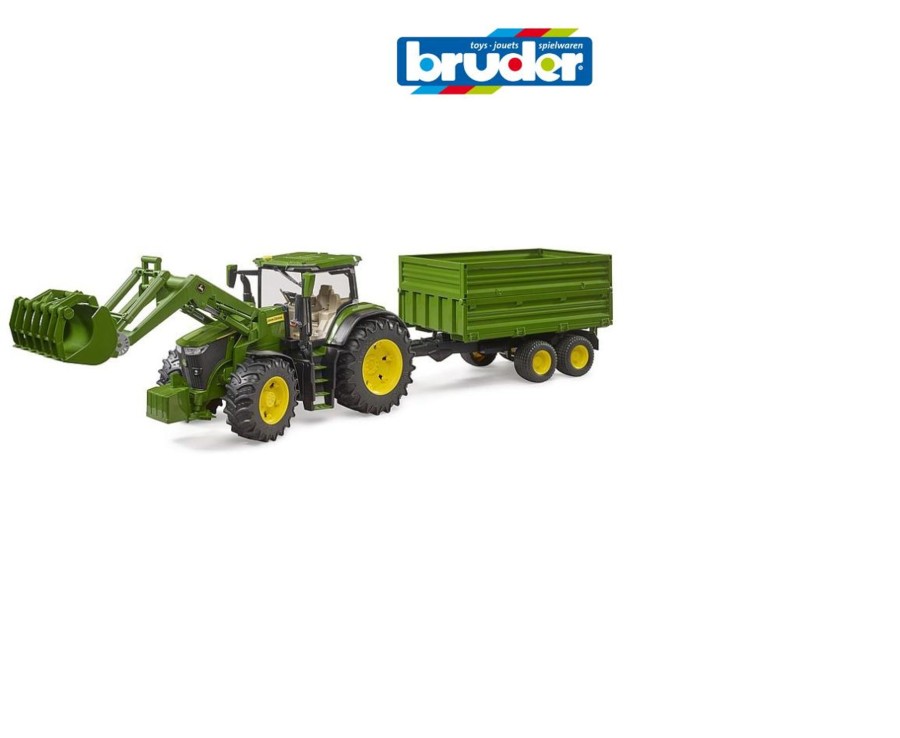 Toys Ken Black Toys | John Deere 7R 350 With Frontloader & Tipping Trailer