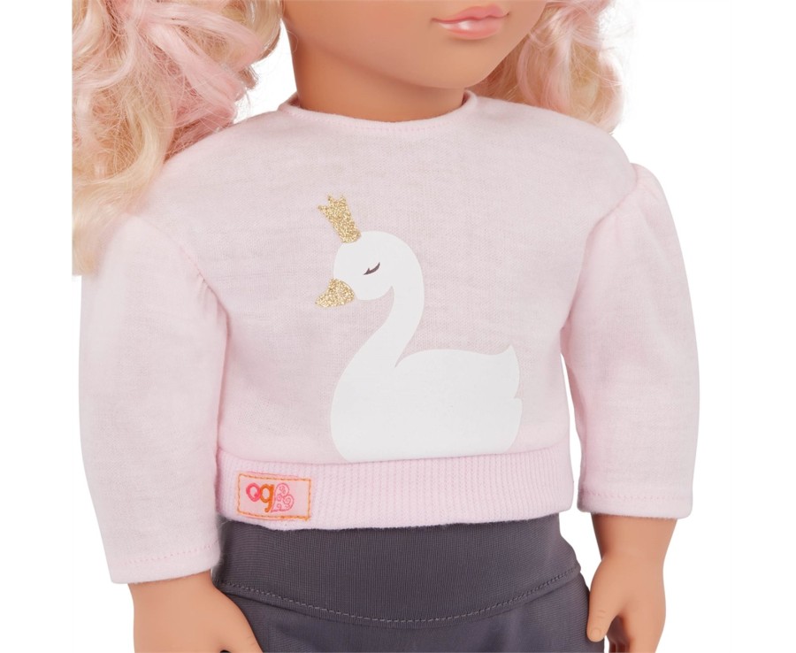 Toys Ken Black Toys | Our Generation Eliana 18-Inch Fashion Doll With Swan Plush Accessory