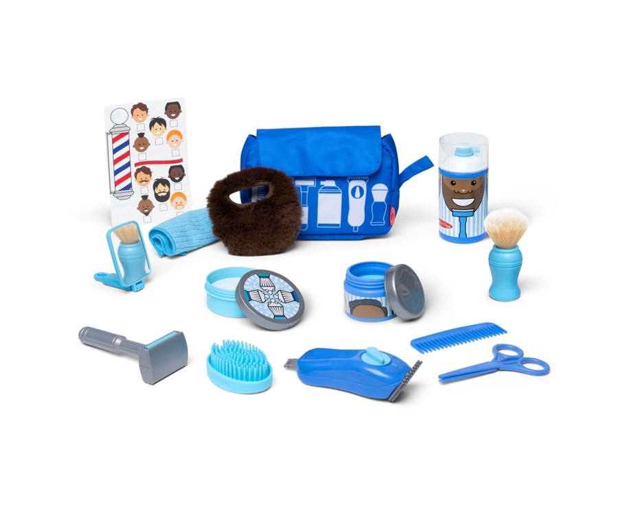 Learning & Education Ken Black Toys | Melissa & Doug Barber Shop Pretend Play Set Shaving Toy