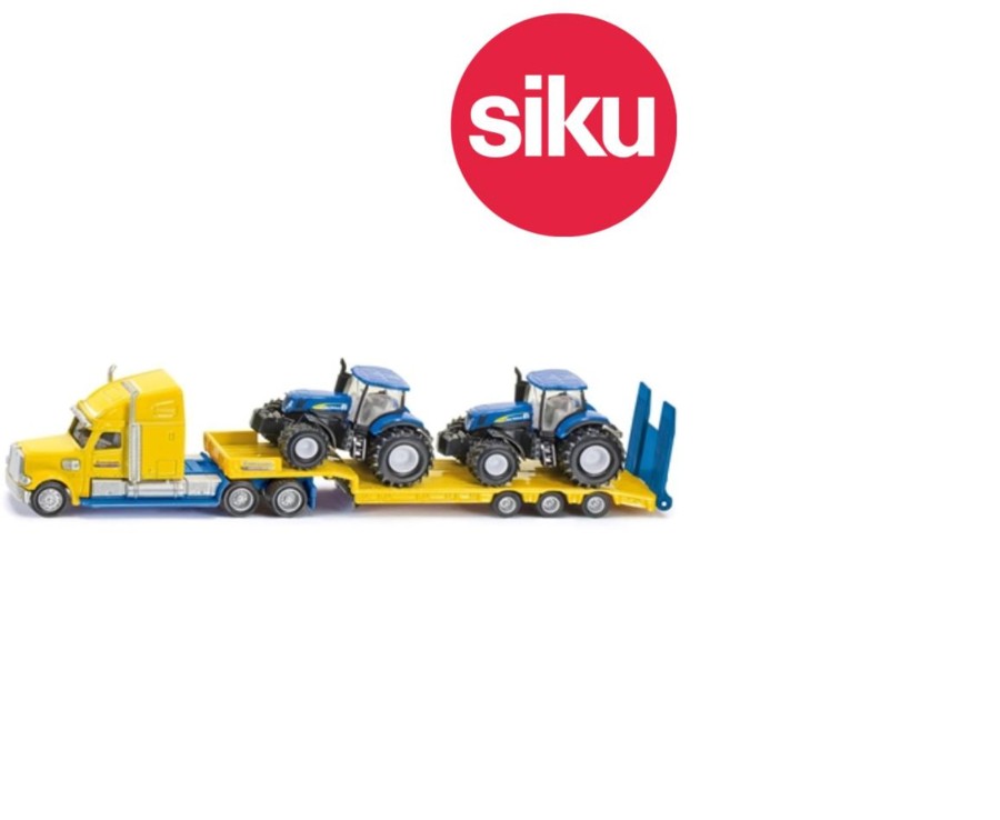 Toys Ken Black Toys | 1:87 Truck With 2 New Holland Tractors