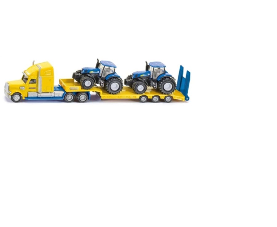 Toys Ken Black Toys | 1:87 Truck With 2 New Holland Tractors