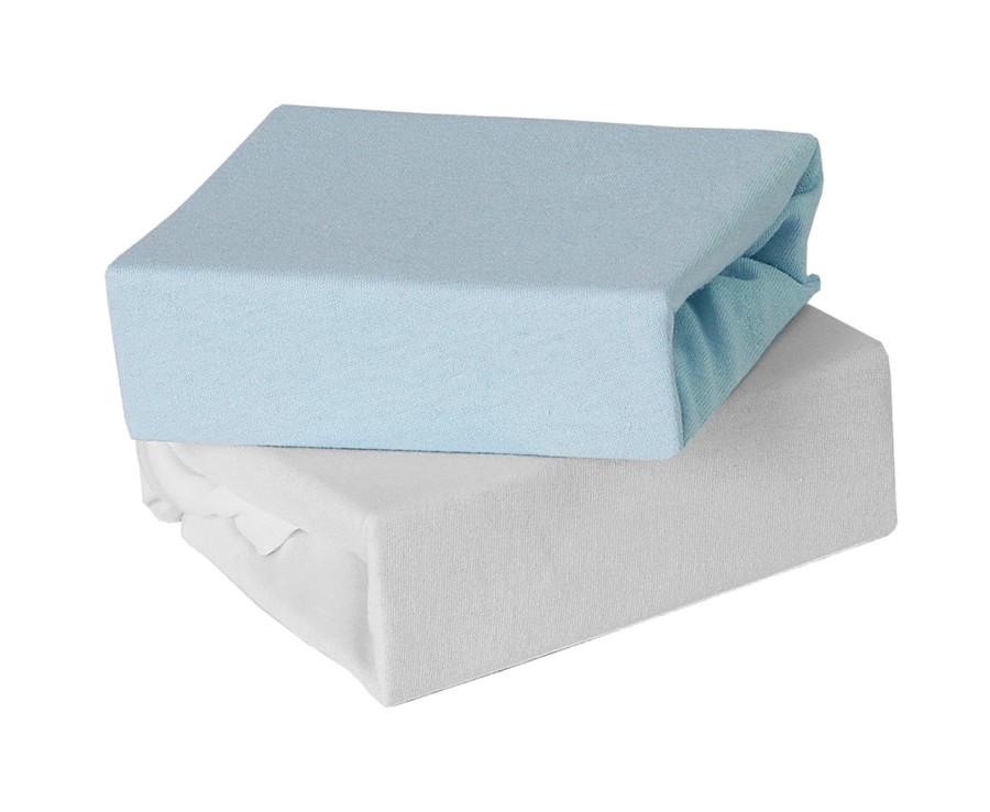 Baby Ken Black Toys | 2Pk Jersey Moses Fitted Sheet Blue