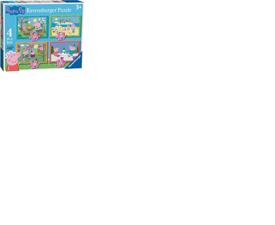 Learning & Education Ken Black Toys | Ravensburger Peppa Pig Four Seasons 4 In A Box (12, 16, 20, 24 Piece) Jigsaw Puzzles