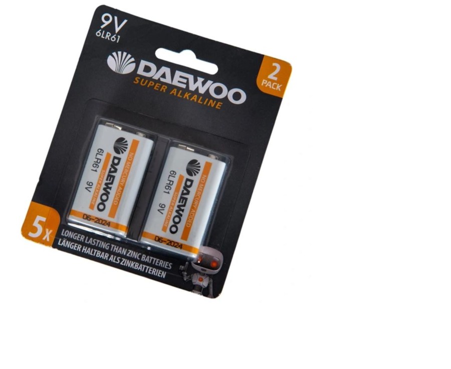 Tech & Gaming Ken Black Toys | Daewoo 9V Alkaline Batteries 6Lr61 2-Pack