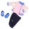 Toys Ken Black Toys | Our Generation Love To Shine Shiny Pink Rainbow Bomber Jacket For 18" Dolls