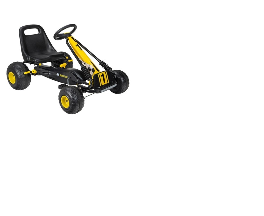 Outdoor Ken Black Toys | Black/Yellow Go Racing Go Kart