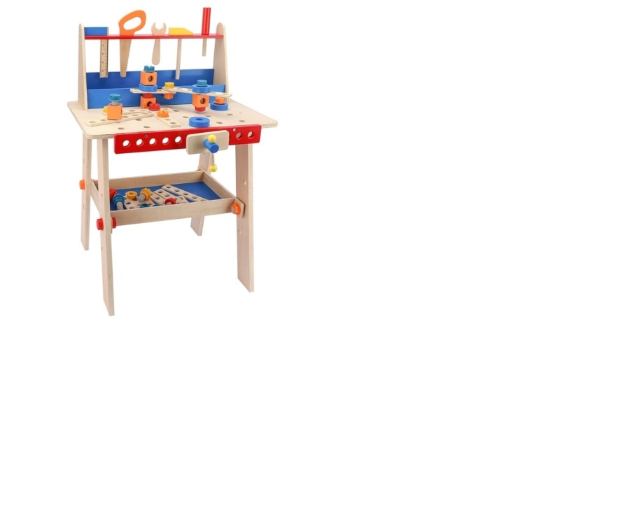 Toys Ken Black Toys | Wooden Workbench With 59 Tools And Accessories