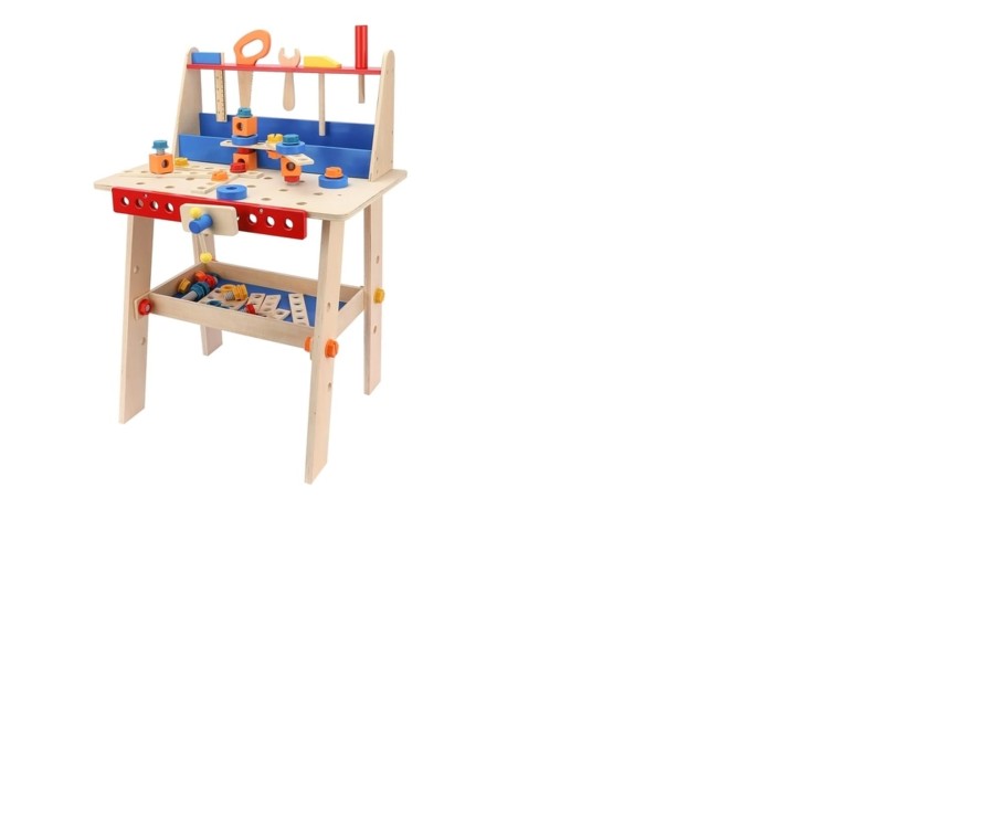 Toys Ken Black Toys | Wooden Workbench With 59 Tools And Accessories