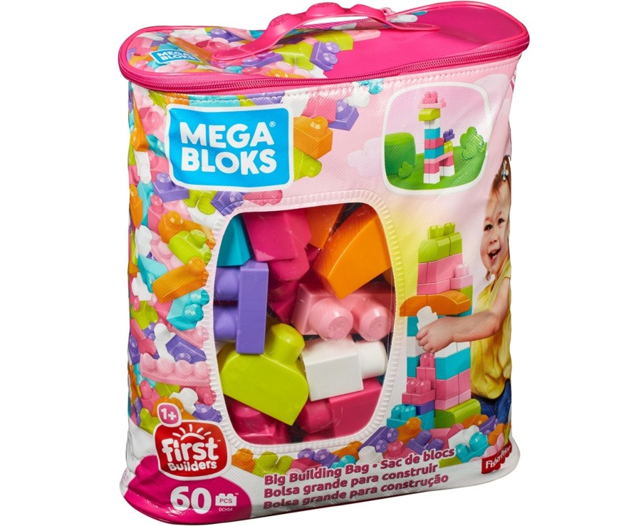 Toys Ken Black Toys | Mega Bloks First Builders Big Building Bag Pink