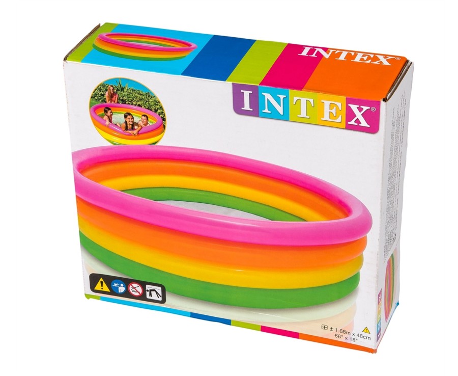 Outdoor Ken Black Toys | Intex Sunset Glow 4 Ring Pool