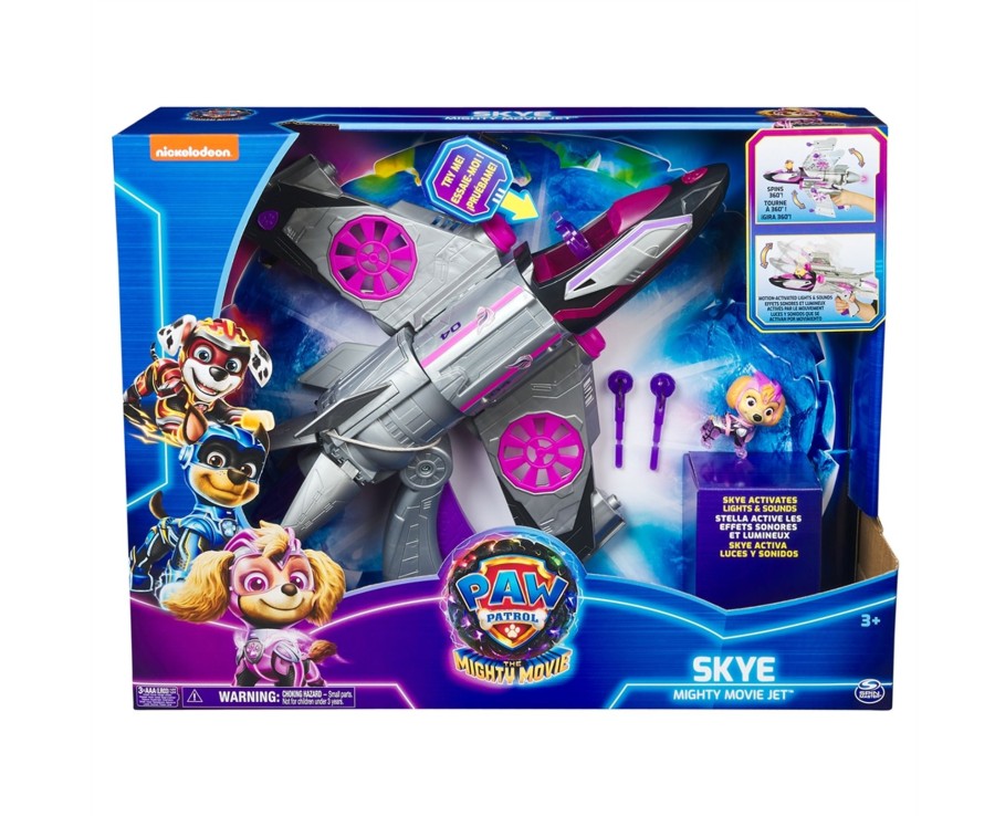 Toys Ken Black Toys | Paw Patrol: The Mighty Movie Transforming Rescue Jet With Skye