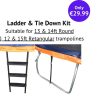 Tech & Gaming Ken Black Toys | 3 Step Ladder And Tie Down Kit Combo Set For 13Ft / 14Ft Round Trampoline & 10Ft / 12Ft / 15Ft Recta