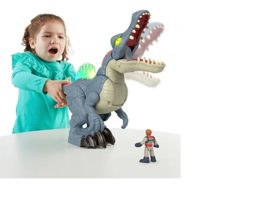 Toys Ken Black Toys | Fisher Price Imaginext Jurassic World Ultra Snap Spinosaurus With Lights & Sounds