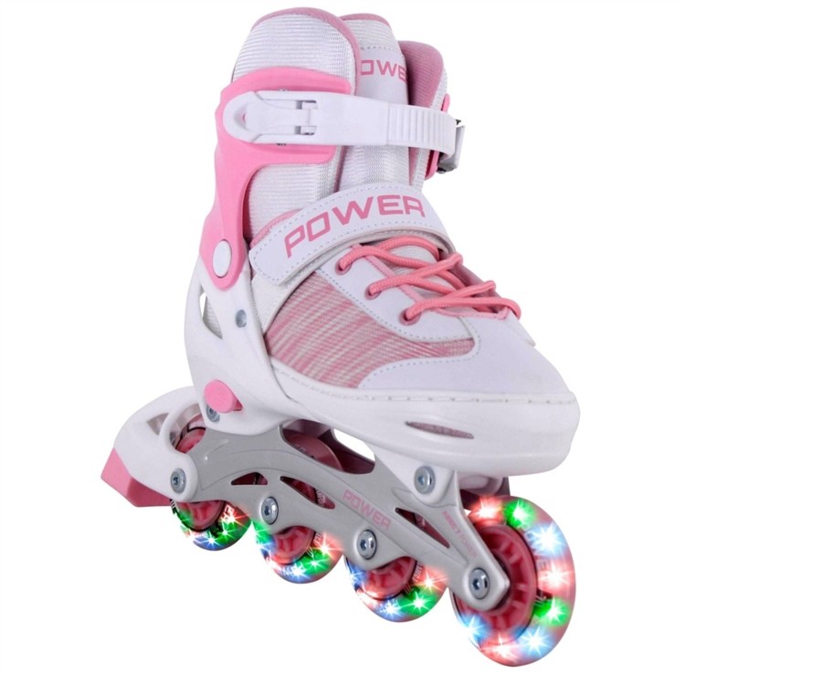 Outdoor Ken Black Toys | Adjustable Pink Inline Led Skates Uk2-4