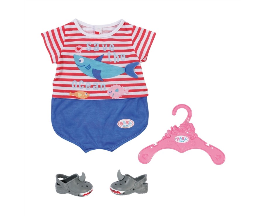 Toys Ken Black Toys | Baby Born Bath Pyjamas With Shoes Blue 43Cm