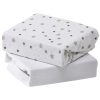 Baby Ken Black Toys | 2Pk Jersey Sheets Travel Cot Grey Star