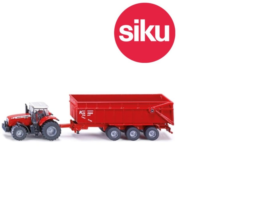 Toys Ken Black Toys | 1:87 Massey Ferguson Tractor With Trailer