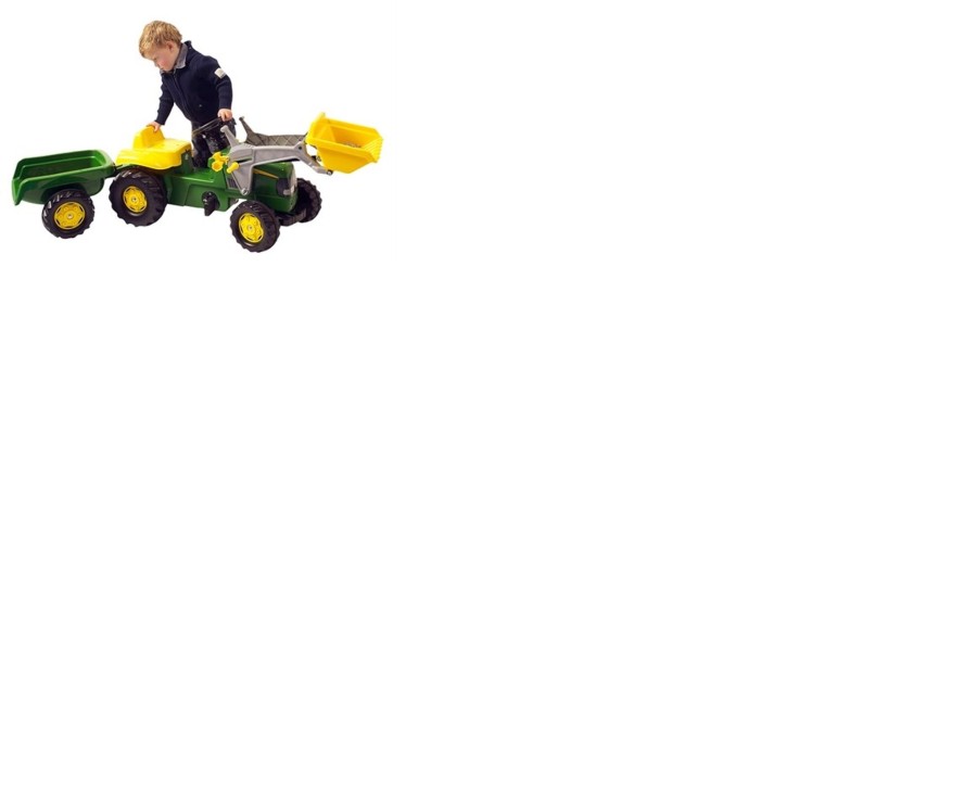 Outdoor Ken Black Toys | John Deere Tractor With Loader And Trailer