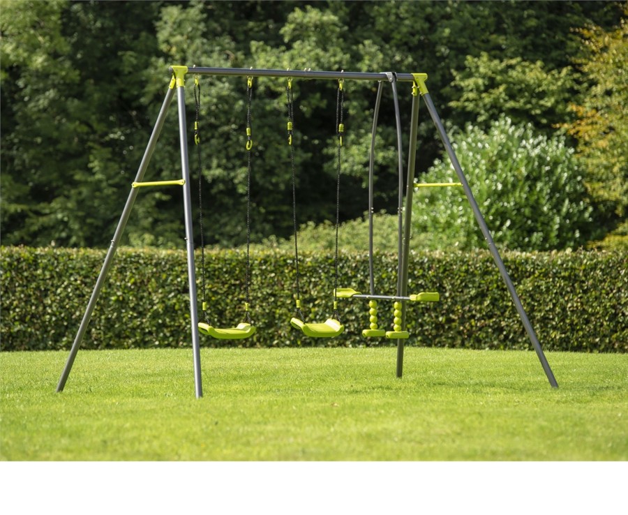 Outdoor Ken Black Toys | Apatou 3 Unit Metal Swing Set