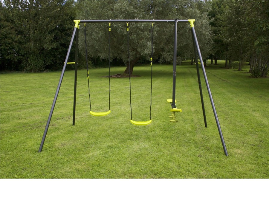 Outdoor Ken Black Toys | Apatou 3 Unit Metal Swing Set