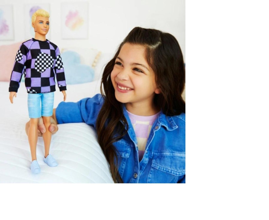 Toys Ken Black Toys | Ken Fashionistas Doll 191 Checkered Hearts Jumper