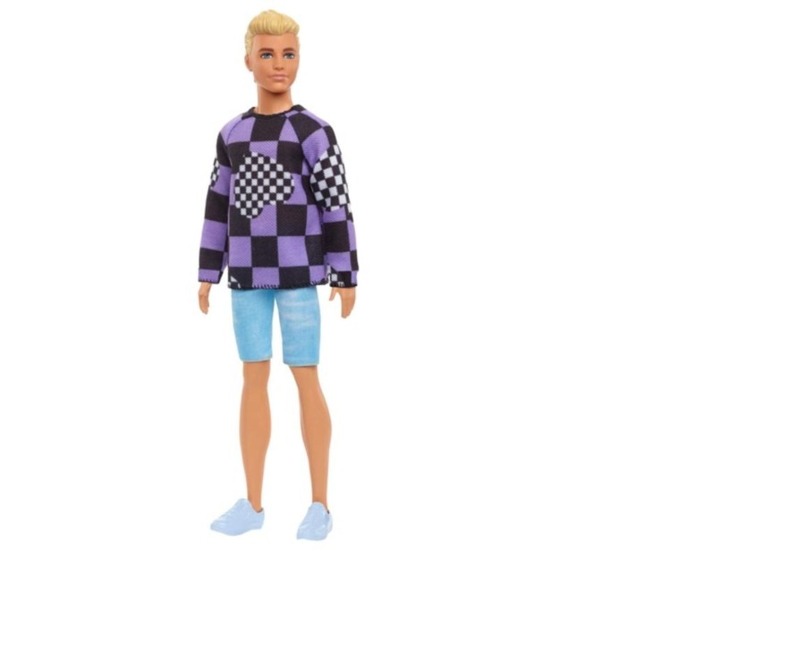 Toys Ken Black Toys | Ken Fashionistas Doll 191 Checkered Hearts Jumper