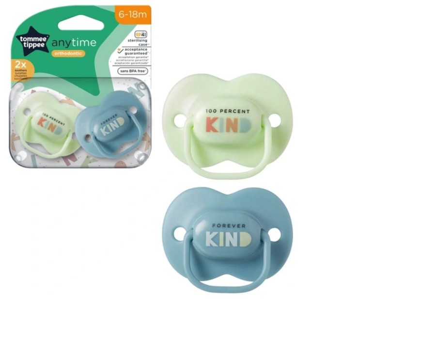 Baby Ken Black Toys | Tommee Tippee Anytime Soothers 6-18 Months 2 Pack Assortment