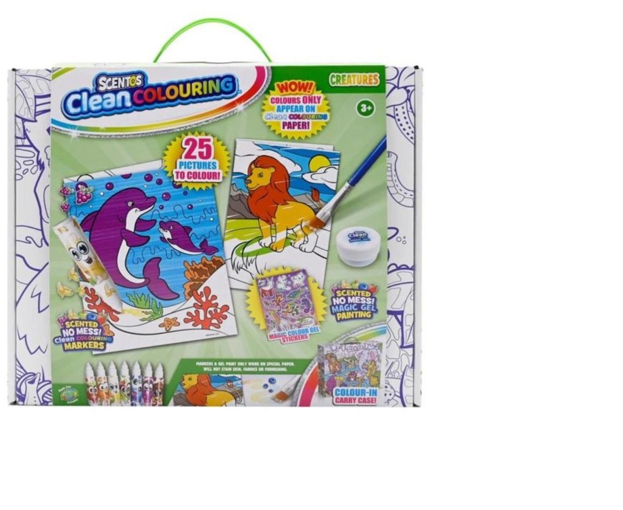 Learning & Education Ken Black Toys | Scentos Clean Colouring Creatures Set