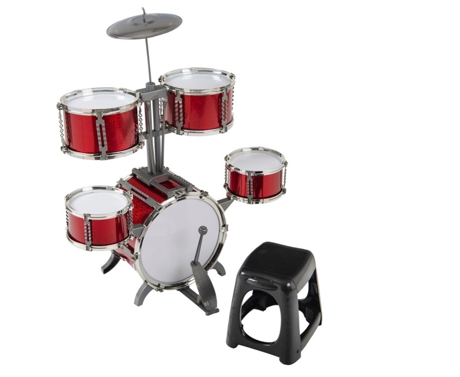 Learning & Education Ken Black Toys | Red 7 Piece Toy Drum Set