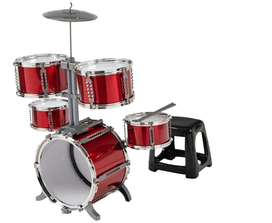 Learning & Education Ken Black Toys | Red 7 Piece Toy Drum Set