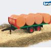 Toys Ken Black Toys | Bruder 1:16 Bale Trailer With Bales