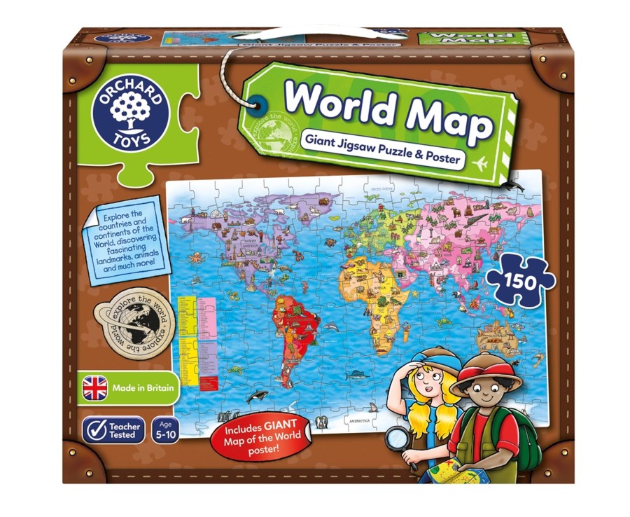 Learning & Education Ken Black Toys | World Map Giant Puzzle