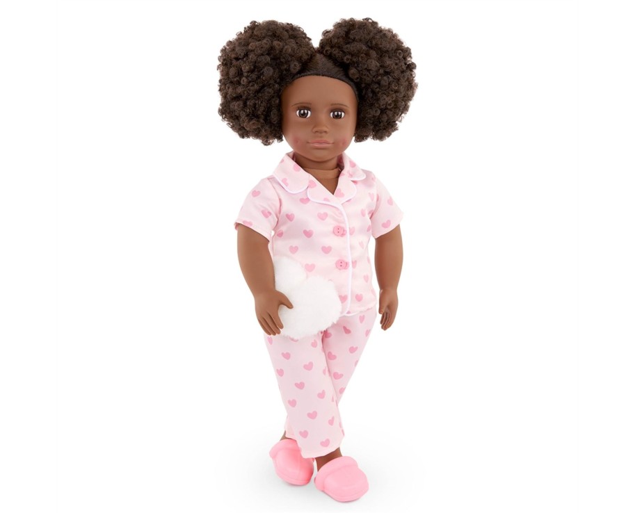 Toys Ken Black Toys | Our Generation Tanisha 18-Inch Sleepover Doll In Matching Pink Pjs